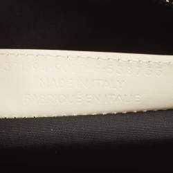 Pre Owned Balenciaga Off White Leather Padlock Nude Marble Tote