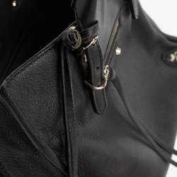 Pre Owned Balenciaga Black Leather Mini Papier A4 Tote