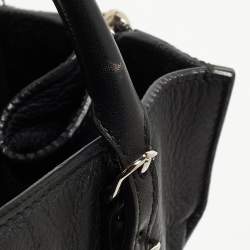 Pre Owned Balenciaga Black Leather Mini Papier A4 Tote