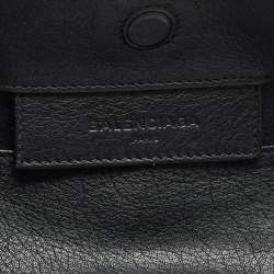 Pre Owned Balenciaga Black Leather Mini Papier A4 Tote