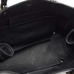Pre Owned Balenciaga Black Leather Mini Papier A4 Tote