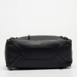 Pre Owned Balenciaga Black Leather Mini Papier A4 Tote