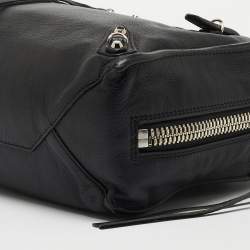 Pre Owned Balenciaga Black Leather Mini Papier A4 Tote