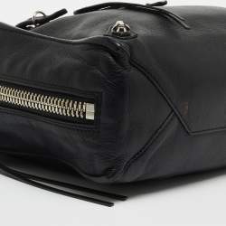 Pre Owned Balenciaga Black Leather Mini Papier A4 Tote