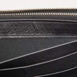 Pre Owned Balenciaga Black Leather City Flap Continental Wallet