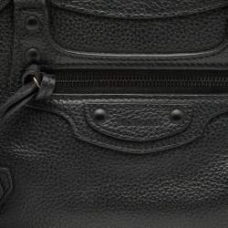 Pre Owned Balenciaga Black Leather Mini Neo Classic Tote