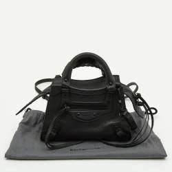 Pre Owned Balenciaga Black Leather Mini Neo Classic Tote