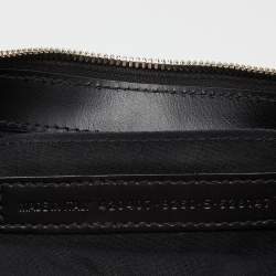 Pre Owned Balenciaga Black/Cream Canvas and Leather Logo Zip Pouch