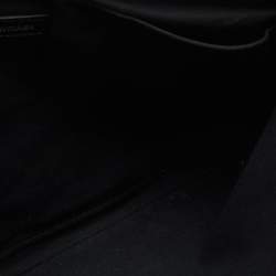 Pre Owned Balenciaga Black/Cream Canvas and Leather Logo Zip Pouch