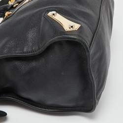 Pre Owned Balenciaga Black Leather Metal Plate Classic City Bag
