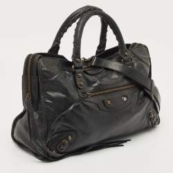 Pre Owned Balenciaga Black Leather RH Classic City Bag