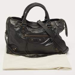 Pre Owned Balenciaga Black Leather RH Classic City Bag