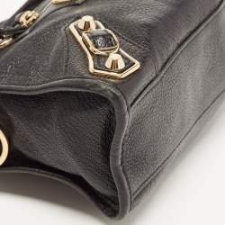 مملوكة مسبقًا Balenciaga Black Leather Mini Classic Metallic Edge City Bag