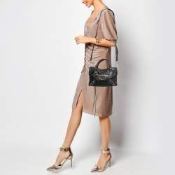 مملوكة مسبقًا Balenciaga Black Leather Mini Classic Metallic Edge City Bag