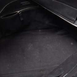 Pre Owned Balenciaga Black Leather Logo Top Zip Shopper Tote