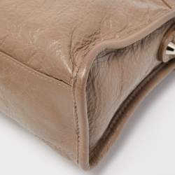 Pre Owned Balenciaga Beige Crinkled Leather Mini City Bag
