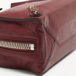 Pre Owned Balenciaga Burgundy Leather Mini Papier A4 Tote