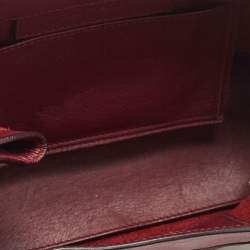 Pre Owned Balenciaga Burgundy Leather Mini Papier A4 Tote