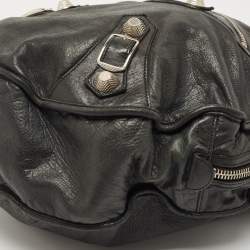 Balenciaga Black Leather GSH Sphere Hobo