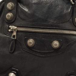 Balenciaga Black Leather GSH Sphere Hobo