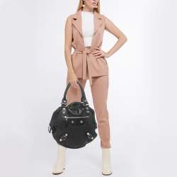 Balenciaga Black Leather GSH Sphere Hobo