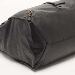 Pre Owned Balenciaga Black Leather Papier A4 Tote