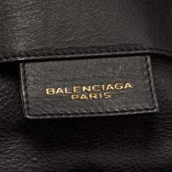 Pre Owned Balenciaga Black Leather Papier A4 Tote