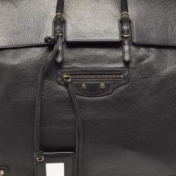 Pre Owned Balenciaga Black Leather Papier A4 Tote