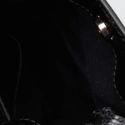 Pre Owned Balenciaga Black Croc Embossed Leather Phone Holder Crossbody Bag