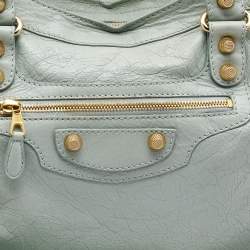 Pre Owned Balenciaga Light Green Leather RH City Bag