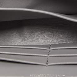 Balenciaga Grey Croc Embossed Leather Hourglass Wallet on Chain