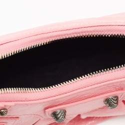 Pre Owned Balenciaga Light Pink Leather XS Le Cagole Shoulder Bag