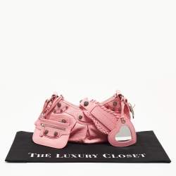 Pre Owned Balenciaga Light Pink Leather XS Le Cagole Shoulder Bag