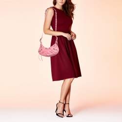 Pre Owned Balenciaga Light Pink Leather XS Le Cagole Shoulder Bag