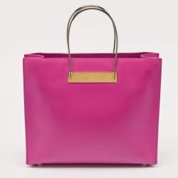 مملوكة مسبقًا Balenciaga Pink Leather Cable Strap Tote