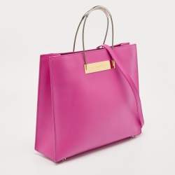 مملوكة مسبقًا Balenciaga Pink Leather Cable Strap Tote