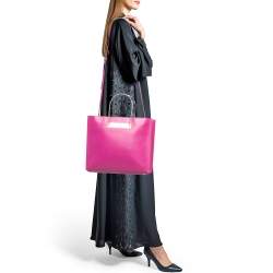 مملوكة مسبقًا Balenciaga Pink Leather Cable Strap Tote