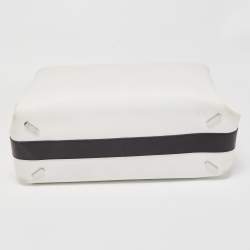 Balenciaga White/Black Leather Triple Boston Bag