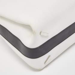 Balenciaga White/Black Leather Triple Boston Bag