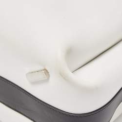Balenciaga White/Black Leather Triple Boston Bag