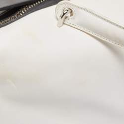 Balenciaga White/Black Leather Triple Boston Bag