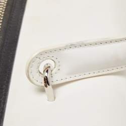 Balenciaga White/Black Leather Triple Boston Bag