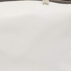 Balenciaga White/Black Leather Triple Boston Bag