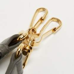 Pre Owned Balenciaga Grey Leather Mini Classic Metallic Edge City Bag