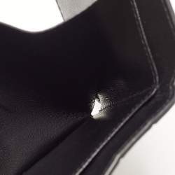 Pre Owned Balenciaga Black Croc Embossed Shiny Leather Mini BB Wallet