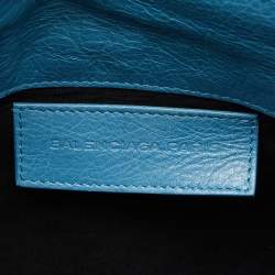 Pre Owned Balenciaga Torquise Leather RH Envelope Clutch