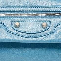 Pre Owned Balenciaga Torquise Leather RH Envelope Clutch