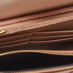 Pre Owned Balenciaga Old Rose Croc Embossed Leather Hourglass Wallet on Chain