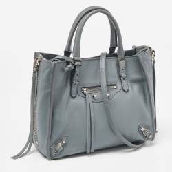 Pre Owned Balenciaga Maldives Leather Mini Papier A4 Tote