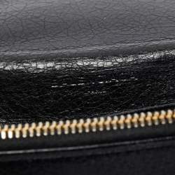 Pre Owned Balenciaga Black Leather City Flap Continental Wallet
